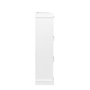 English Elm 10-shelf Bookcase with Cubby Storage and Label Holders, Melamine-Finish Wood Organizer for Home and Office White W33165697