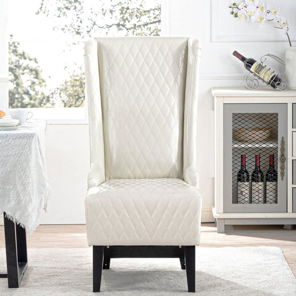 English Elm 23.03" Wide Pu Leather Wingback Accent Chair Tall High Back Seat for Bedroom W68057037