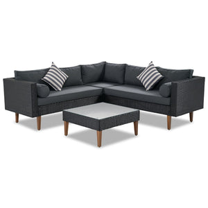 English Elm <old Sku Fg201221aae> Go L-shaped Wicker Patio Set Resort Style Outdoor Sectional with Coffee Table N704G201221E
