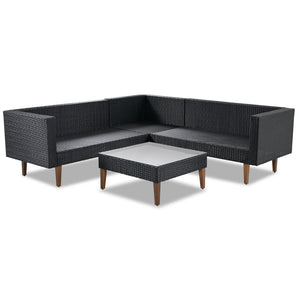 English Elm <old Sku Fg201221aae> Go L-shaped Wicker Patio Set Resort Style Outdoor Sectional with Coffee Table N704G201221E