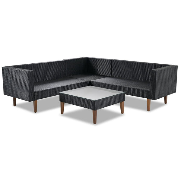 English Elm <old Sku Fg201221aae> Go L-shaped Wicker Patio Set Resort Style Outdoor Sectional with Coffee Table N704G201221E