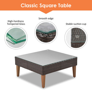 English Elm GO Outdoor Wicker Sofa Set - 4-Piece L-Shape Patio Ensemble with Waterproof Cushions, UV-Resist FG201221AAA