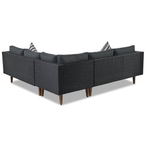 English Elm <old Sku Fg201221aae> Go L-shaped Wicker Patio Set Resort Style Outdoor Sectional with Coffee Table N704G201221E