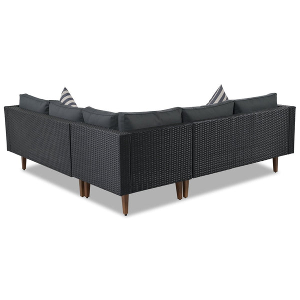English Elm <old Sku Fg201221aae> Go L-shaped Wicker Patio Set Resort Style Outdoor Sectional with Coffee Table N704G201221E