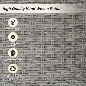 English Elm GO 51.9" 2-Person Hanging Seat - Black Rattan Woven Swing Chair with Waterproof Cushions, 500LB WF531575AAA