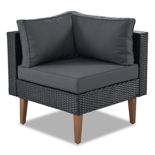 English Elm <old Sku Fg201221aae> Go L-shaped Wicker Patio Set Resort Style Outdoor Sectional with Coffee Table N704G201221E