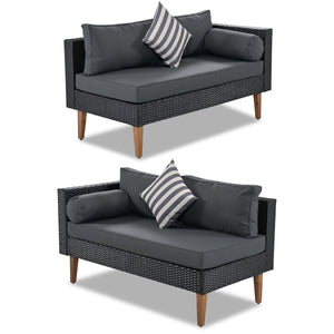 English Elm <old Sku Fg201221aae> Go L-shaped Wicker Patio Set Resort Style Outdoor Sectional with Coffee Table N704G201221E