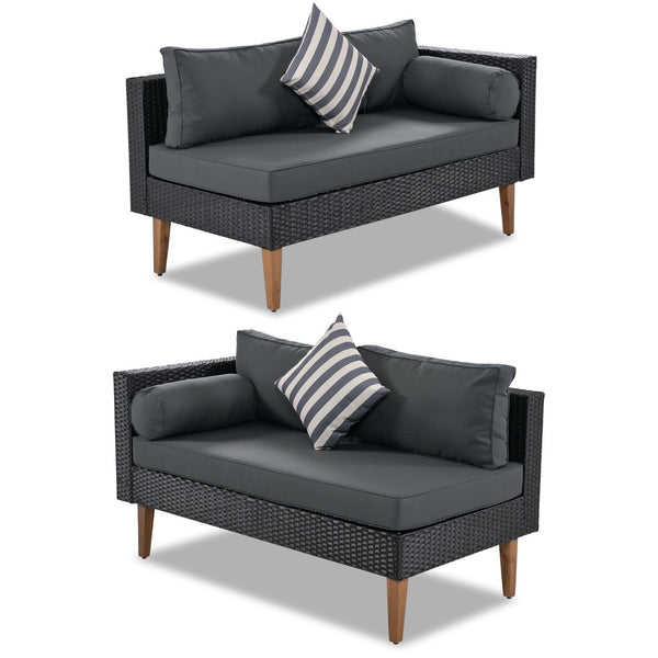 English Elm <old Sku Fg201221aae> Go L-shaped Wicker Patio Set Resort Style Outdoor Sectional with Coffee Table N704G201221E