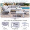 English Elm [Not Allowed To Sell To Wayfair] Industrial Style Outdoor Sofa Combination Set With 2 Love Sofa,1 Single Sofa,1 Table,2 Bench