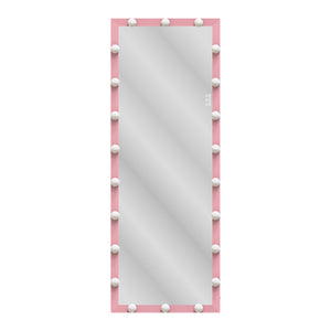 English Elm Hollywood Full Length LED Vanity Mirror with 22 Bulbs Touch Control 3 Colors 3 Brightness Pink W70881113