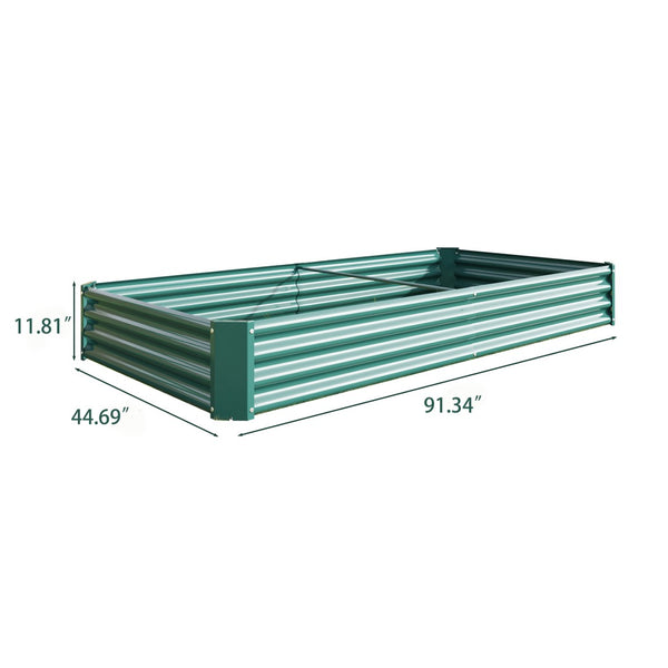 English Elm 2pcs Galvanized Steel Rectangular Raised Garden Beds Rust Proof Outdoor Planting Set W840P478542