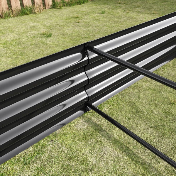 English Elm 2pcs Galvanized Steel Rectangular Raised Garden Beds Rust Resistant Outdoor Planter Set W840P478540