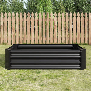English Elm Metal Raised Garden Bed 4x2x1ft - Galvanized Anti-Rust Planter Box with Open Bottom, Easy Assemble W84090999