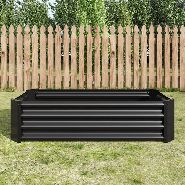 English Elm Metal Raised Garden Bed 4x2x1ft - Galvanized Anti-Rust Planter Box with Open Bottom, Easy Assemble W84090999