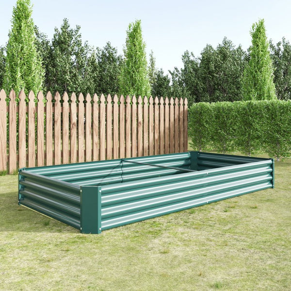 English Elm 2pcs Galvanized Steel Rectangular Raised Garden Beds Rust Proof Outdoor Planting Set W840P478542