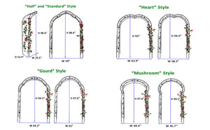 English Elm Metal Gothic Arch Garden Arbor Powder Coated Steel Trellis for Climbing Roses Black W158681100