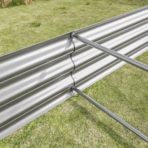 English Elm 2pcs Galvanized Steel Rectangular Raised Garden Beds Rust Resistant Outdoor Planter Set W840P478541