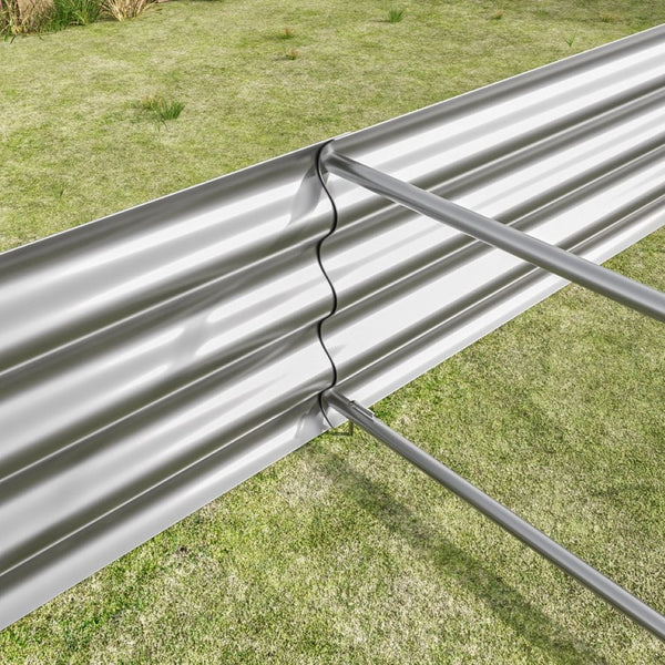 English Elm 2pcs Galvanized Steel Rectangular Raised Garden Beds Rust Resistant Outdoor Planter Set W840P478541