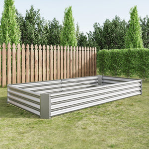 English Elm 2pcs Galvanized Steel Rectangular Raised Garden Beds Rust Resistant Outdoor Planter Set W840P478541