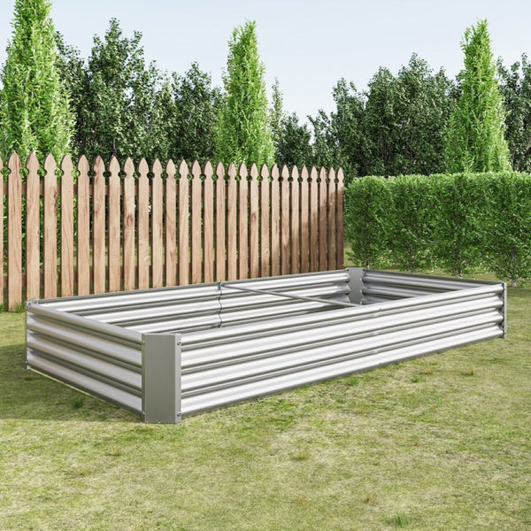 English Elm 2pcs Galvanized Steel Rectangular Raised Garden Beds Rust Resistant Outdoor Planter Set W840P478541