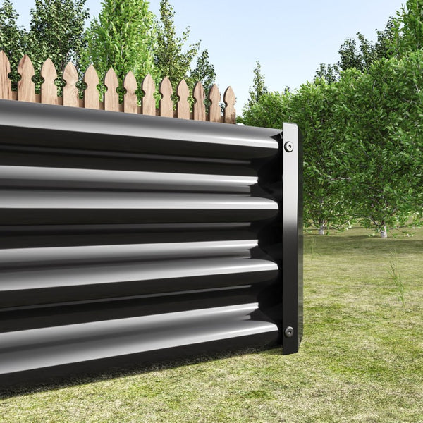 English Elm 2pcs Galvanized Steel Rectangular Raised Garden Beds Rust Resistant Outdoor Planter Set W840P478540