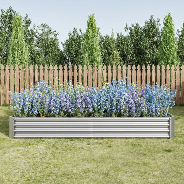 English Elm 2pcs Galvanized Steel Rectangular Raised Garden Beds Rust Resistant Outdoor Planter Set W840P478541