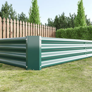 English Elm 2pcs Galvanized Steel Rectangular Raised Garden Beds Rust Proof Outdoor Planting Set W840P478542