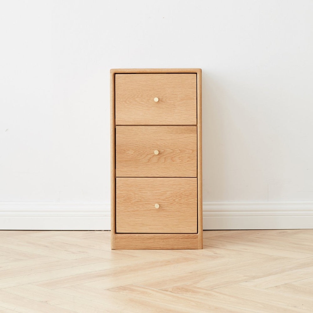 English Elm Solid Oak Cabinet with Brass Hardware Modular Nightstand or Living Room Storage W128373062