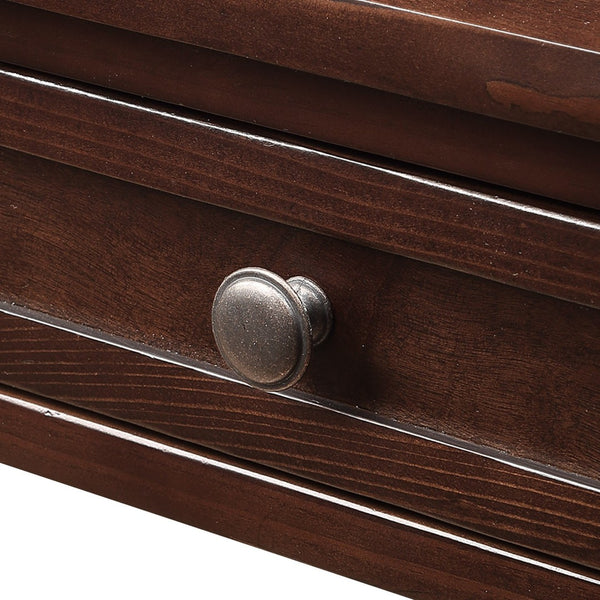 English Elm 36'' Pine Wood Farmhouse Console Table with Four Drawers and Open Shelf for Entryway W120290510