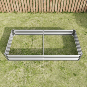 English Elm 2pcs Galvanized Steel Rectangular Raised Garden Beds Rust Resistant Outdoor Planter Set W840P478541