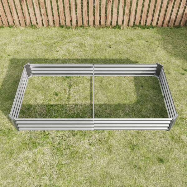 English Elm 2pcs Galvanized Steel Rectangular Raised Garden Beds Rust Resistant Outdoor Planter Set W840P478541