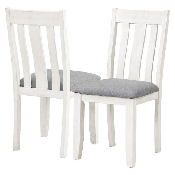 English Elm Trexm Farmhouse Extendable Dining Set Seats Eight Linen Chairs Distressed Wood ST000045AAE