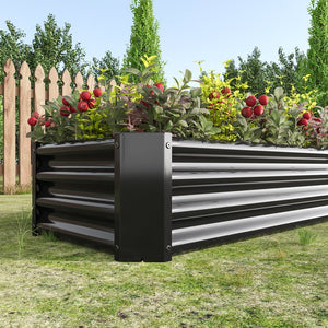 English Elm Metal Raised Garden Bed 4x2x1ft - Galvanized Anti-Rust Planter Box with Open Bottom, Easy Assemble W84090999
