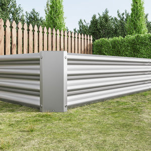 English Elm 2pcs Galvanized Steel Rectangular Raised Garden Beds Rust Resistant Outdoor Planter Set W840P478541
