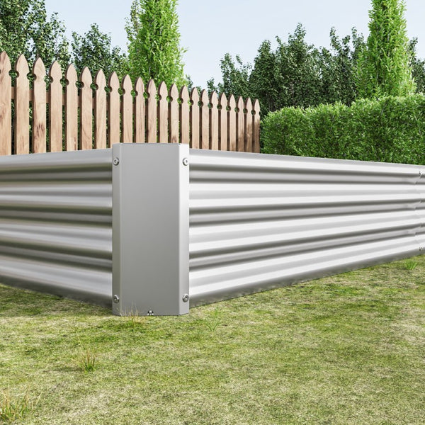 English Elm 2pcs Galvanized Steel Rectangular Raised Garden Beds Rust Resistant Outdoor Planter Set W840P478541