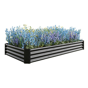 English Elm 2pcs Galvanized Steel Rectangular Raised Garden Beds Rust Resistant Outdoor Planter Set W840P478540