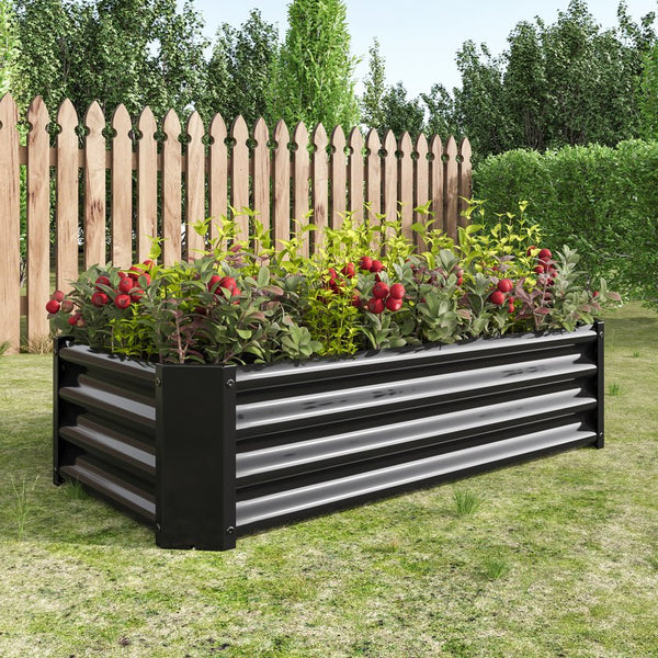 English Elm Metal Raised Garden Bed 4x2x1ft - Galvanized Anti-Rust Planter Box with Open Bottom, Easy Assemble W84090999