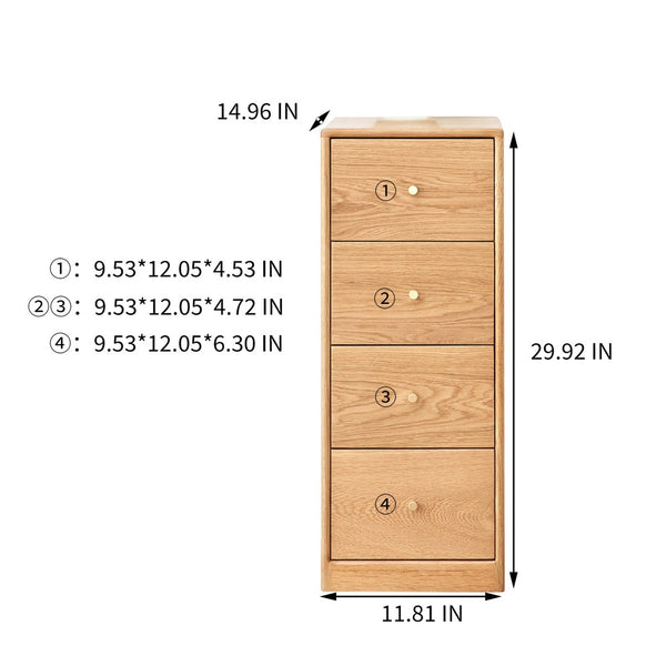 English Elm Solid Oak Cabinet with Brass Hardware Modular Nightstand or Living Room Storage W128373063