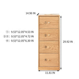 English Elm Solid Oak Bedside Table Storage Cabinet For Living Room - Free-Standing Corner Cabinets Storage Table-Four Drawers