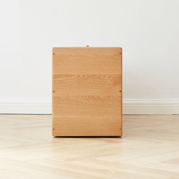 English Elm Solid Oak Cabinet with Brass Hardware Modular Nightstand or Living Room Storage W128373063