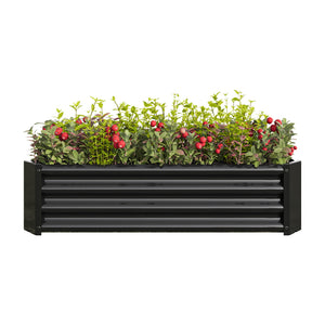 English Elm Metal Raised Garden Bed 4x2x1ft - Galvanized Anti-Rust Planter Box with Open Bottom, Easy Assemble W84090999