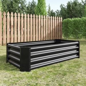 English Elm Metal Raised Garden Bed 4x2x1ft - Galvanized Anti-Rust Planter Box with Open Bottom, Easy Assemble W84090999