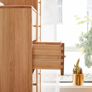 English Elm Solid Oak Cabinet with Brass Hardware Modular Nightstand or Living Room Storage W128373063