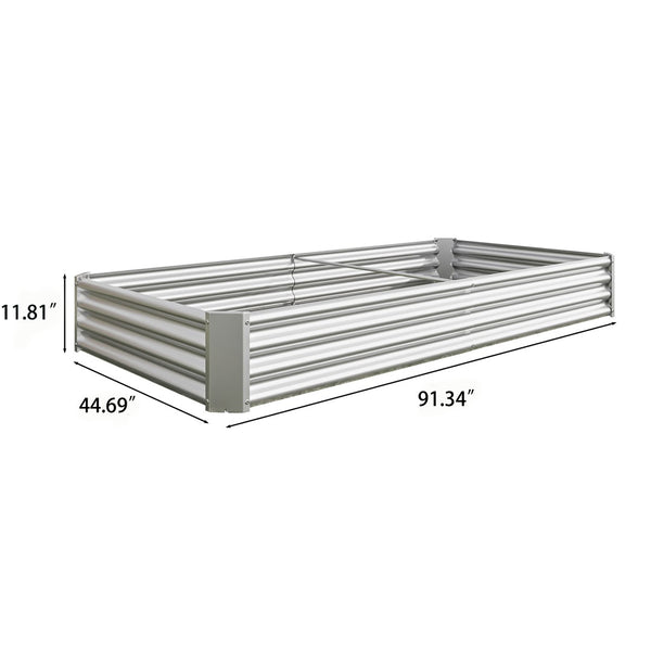 English Elm 2pcs Galvanized Steel Rectangular Raised Garden Beds Rust Resistant Outdoor Planter Set W840P478541