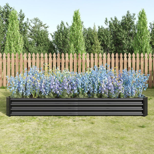 English Elm 2pcs Galvanized Steel Rectangular Raised Garden Beds Rust Resistant Outdoor Planter Set W840P478540