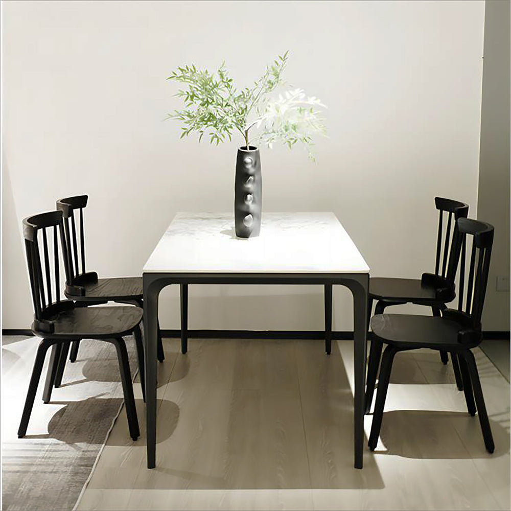 English Elm Dining Windsor Chairs Set of 2 - Farmhouse Black Spindle Back Rubberwood Seating for Kitchen Dining Room, Classic Curved Design W76091625