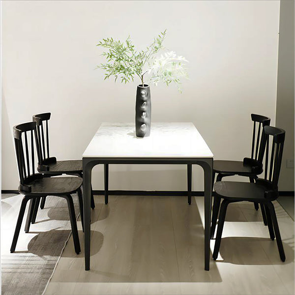 English Elm Dining Windsor Chairs Set of 2 - Farmhouse Black Spindle Back Rubberwood Seating for Kitchen Dining Room, Classic Curved Design W76091625