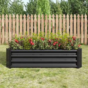 English Elm Metal Raised Garden Bed 4x2x1ft - Galvanized Anti-Rust Planter Box with Open Bottom, Easy Assemble W84090999