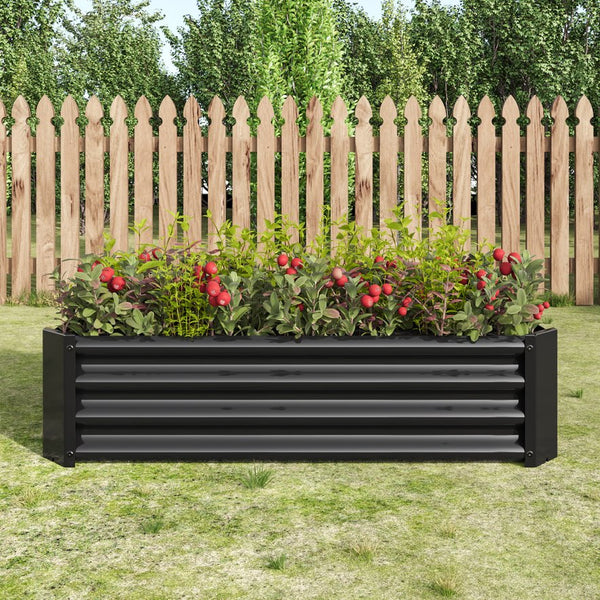 English Elm Metal Raised Garden Bed 4x2x1ft - Galvanized Anti-Rust Planter Box with Open Bottom, Easy Assemble W84090999