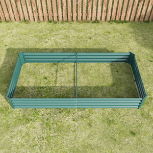 English Elm 2pcs Galvanized Steel Rectangular Raised Garden Beds Rust Proof Outdoor Planting Set W840P478542